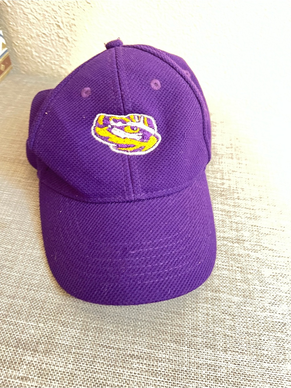 Purple Baseball Cap with Yellow & White Embroidered Patch